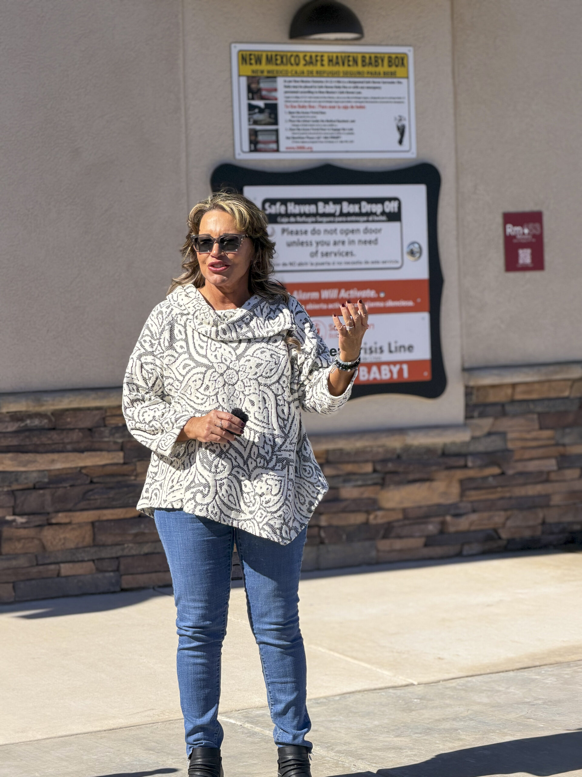 Monica Kelsey with Safe Haven Baby Boxes Speaks at the dedication ceremony at Artesia General Hospital in Artesia NM