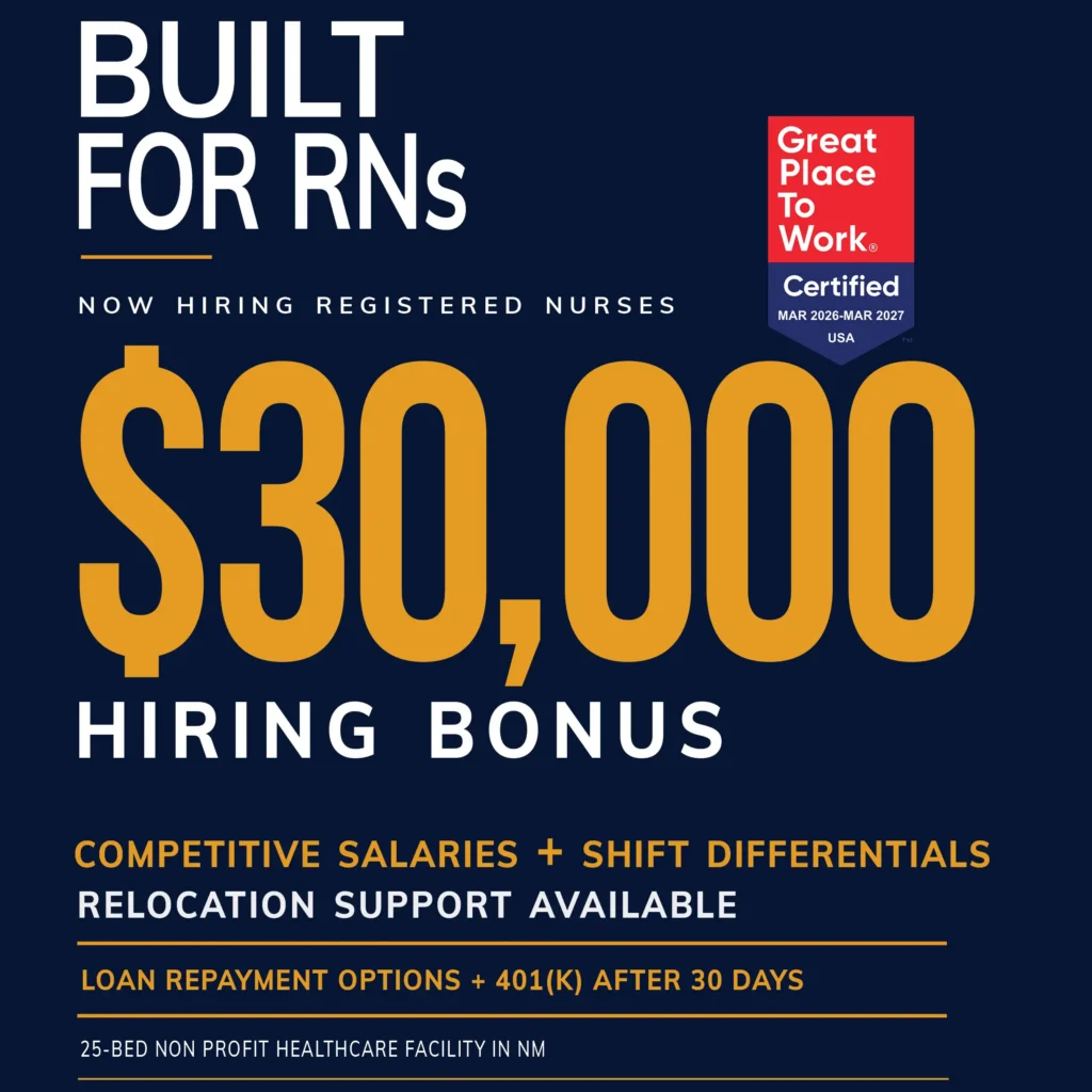 Nursing Jobs in Artesia NM | 30,000 Sign on Bonus